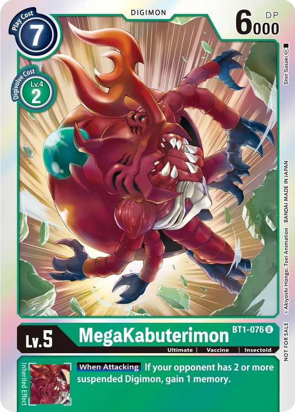 MegaKabuterimon (Official Tournament Pack Vol. 6) [BT1-076] [Release Special Booster 1.0] Foil