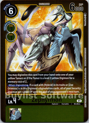Zephyrmon (Event Pack 3) [BT7-036] [Next Adventure] Foil