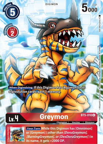 Greymon (25th Special Memorial Pack) [BT5-010] [Battle of Omni] Foil