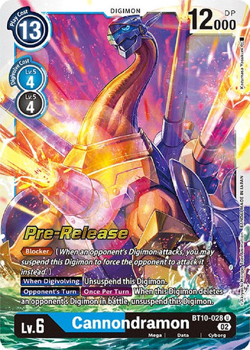 Cannondramon [BT10-028] [Xros Encounter Pre-Release Cards] Foil