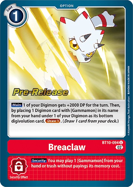 Breaclaw [BT10-094] [Xros Encounter Pre-Release Cards] Foil