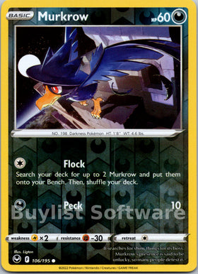 Murkrow [106/195] [Silver Tempest] Reverse Holofoil