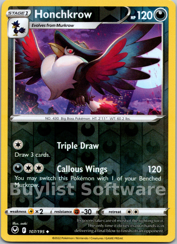 Honchkrow [107/195] [Silver Tempest] Reverse Holofoil