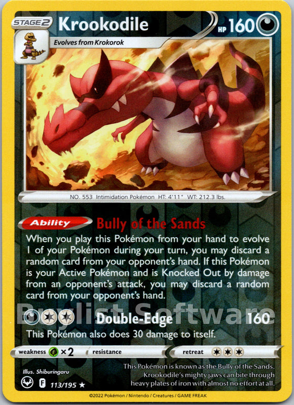 Krookodile [113/195] [Silver Tempest] Reverse Holofoil