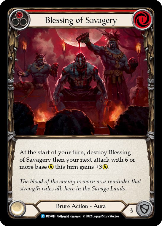 Blessing of Savagery (Red) [DYN013] [Dynasty] Rainbow Foil