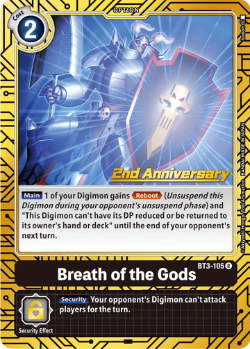Breath of the Gods (2nd Anniversary Card Set) [BT3-105] [Release Special Booster 1.0] Foil