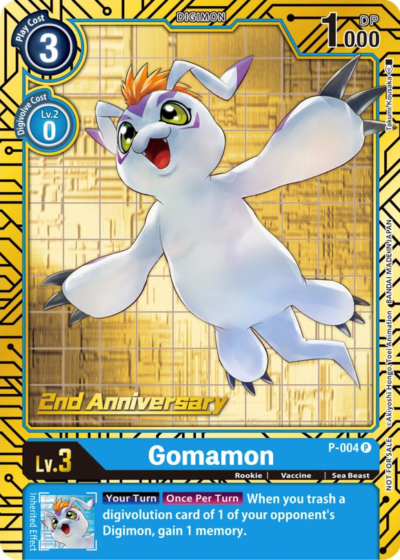 Gomamon (2nd Anniversary Card Set) [P-004] [Digimon Promotion Cards] Foil