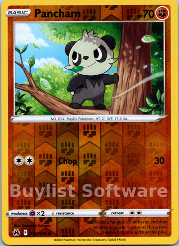 Pancham [072/159] [Crown Zenith] Reverse Holofoil
