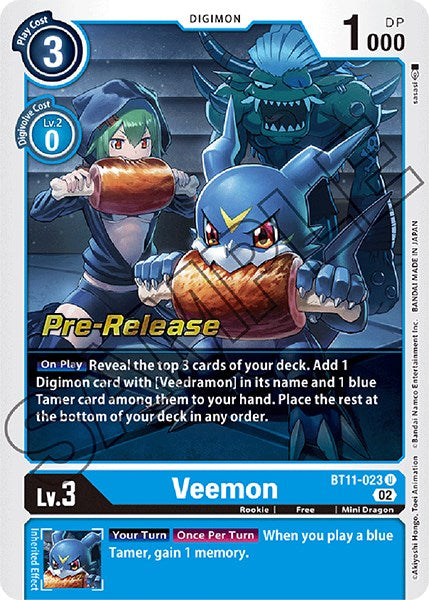 Veemon [BT11-023 U] [Dimensional Phase Pre-Release Cards] Foil