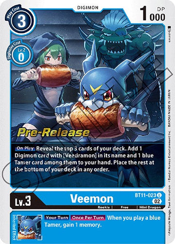 Veemon [BT11-023 U] [Dimensional Phase Pre-Release Cards] Foil