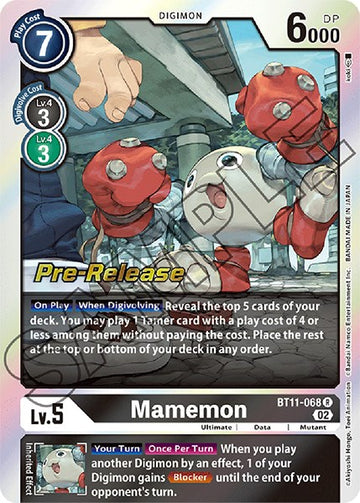 Mamemon [BT11-068] [Dimensional Phase Pre-Release Cards] Foil
