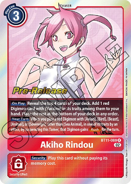 Akiho Rindou [BT11-089] [Dimensional Phase Pre-Release Cards] Foil