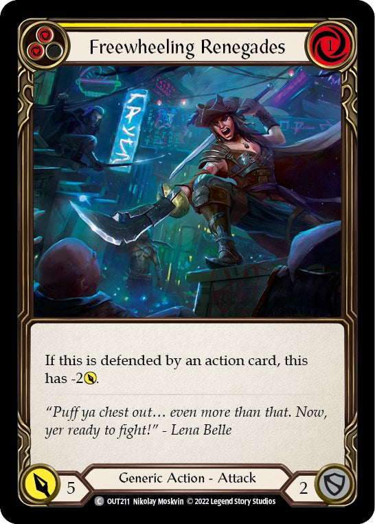 Freewheeling Renegades (Yellow) [OUT211] [Outsiders] Rainbow Foil