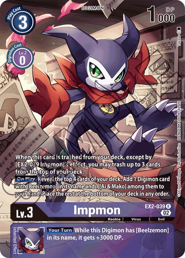 Impmon (Alternate Art) [EX2-039] [Starter Deck 14: Beelzemon Advanced Deck Set] Foil
