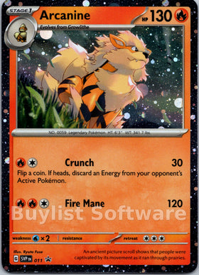 Arcanine [011] [Scarlet & Violet Promo Cards] Holofoil