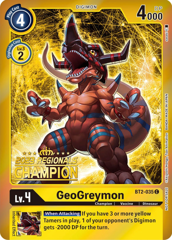 GeoGreymon (2023 Regionals Champion) [BT2-035] [Release Special Booster 1.5] Foil
