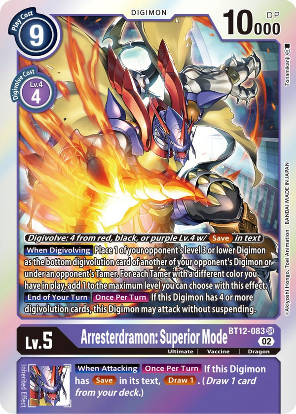 Arresterdramon: Superior Mode [BT12-083] [Across Time] Foil