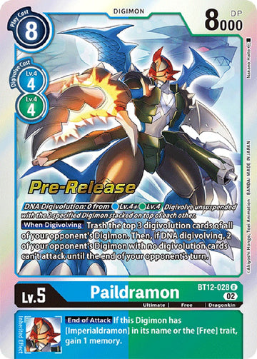 Paildramon [BT12-028] [Across Time Pre-Release Cards] Foil