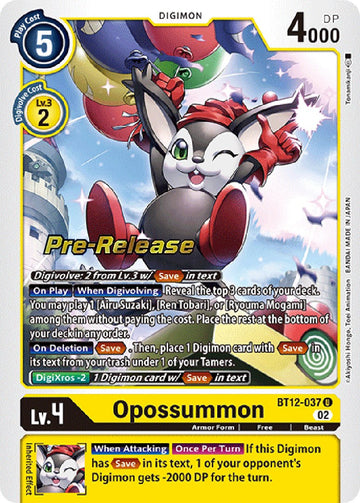 Opossummon [BT12-037] [Across Time Pre-Release Cards] Foil