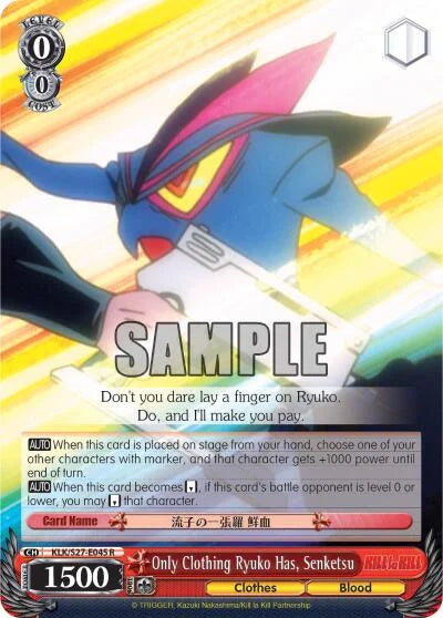 4d91944a-0b46-47fa-bea9-fb030e9bcfeb | ws-klk/s27-e045-r-nf-killlakill-rar-nm | Only Clothing Ryuko Has, Senketsu