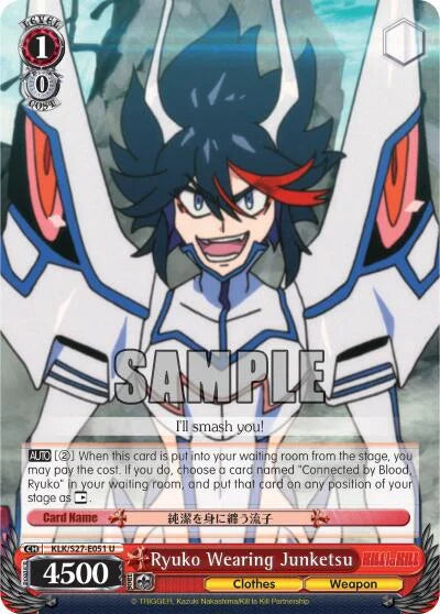 4d91944a-0b46-47fa-bea9-fb030e9bcfeb | ws-klk/s27-e051-u-nf-killlakill-unc-nm | Ryuko Wearing Junketsu