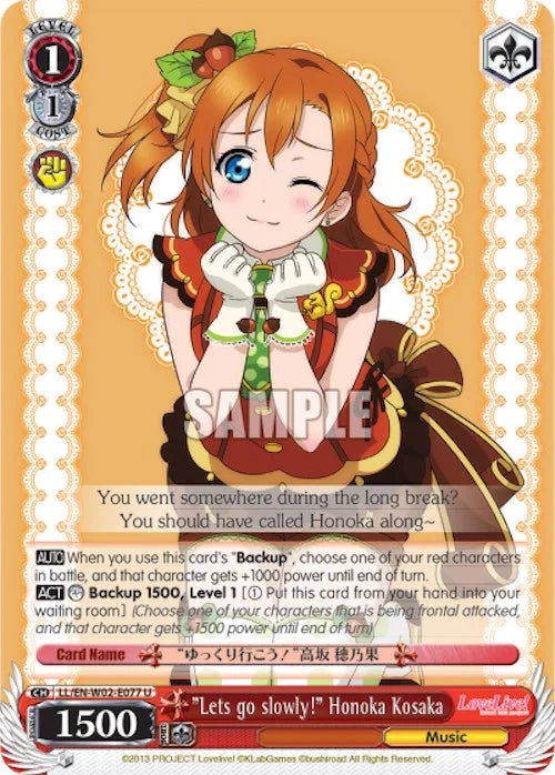 4d91944a-0b46-47fa-bea9-fb030e9bcfeb | ws-ll/en-w02-e077-u-nf-lovelivedxvol2-unc-nm | "Lets go slowly!" Honoka Kosaka