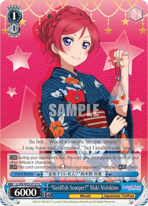 4d91944a-0b46-47fa-bea9-fb030e9bcfeb | ws-ll/en-w02-e137-u-nf-lovelivedxvol2-unc-nm | "Goldfish Scooper?" Maki Nishikino