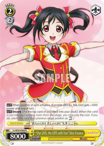 4d91944a-0b46-47fa-bea9-fb030e9bcfeb | ws-ll/w24-e009-r-nf-lovelive-rar-nm | "Our LIVE, the LIFE with You" Nico Yazawa