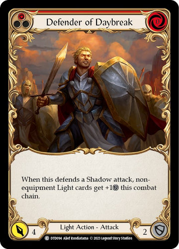 Defender of Daybreak (Red) [DTD094] [Dusk till Dawn] Rainbow Foil