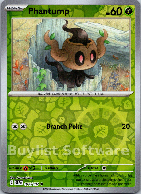 Phantump [011/197] [Obsidian Flames] Reverse Holofoil