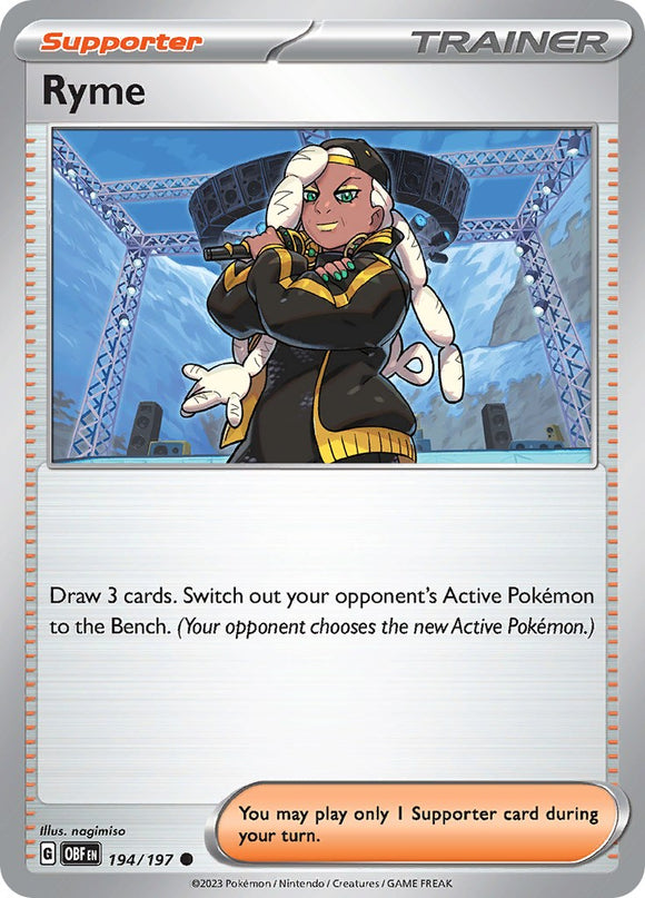 Ryme [194/197] [Obsidian Flames] Reverse Holofoil