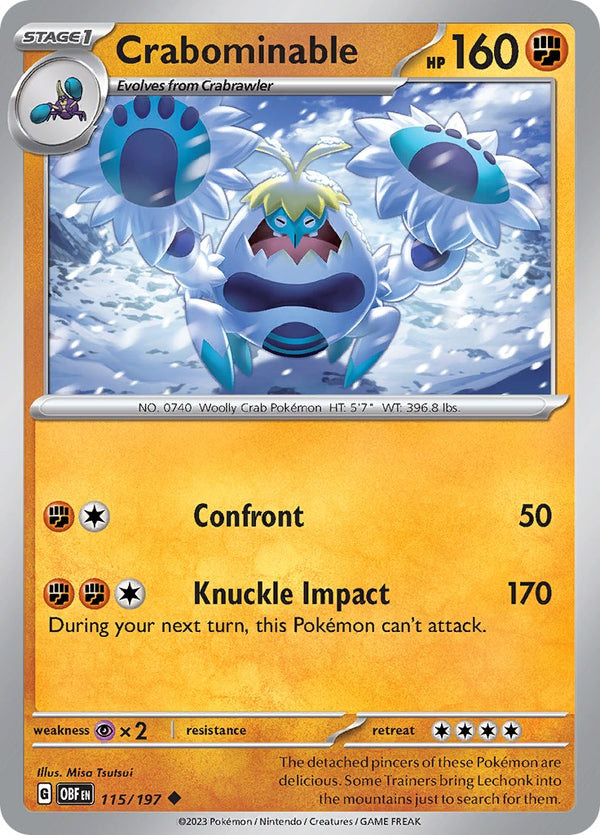 Crabominable [115/197] [Obsidian Flames] Reverse Holofoil