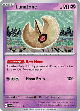 Lunatone [092/197] [Obsidian Flames]