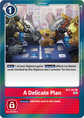 A Delicate Plan (Resurgence Booster Reprint) [BT3-097] [Resurgence Booster] Foil