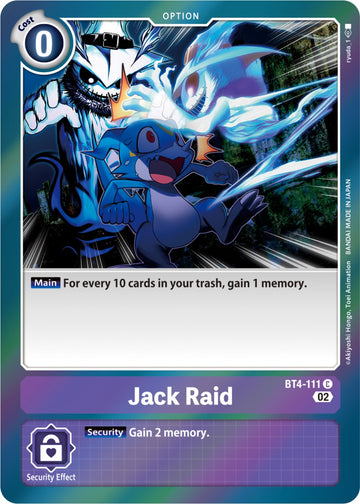 Jack Raid (Resurgence Booster Reprint) [BT4-111] [Resurgence Booster] Foil