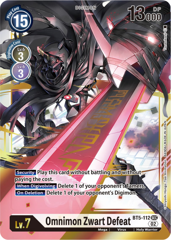 Omnimon Zwart Defeat (Resurgence Booster Reprint) [BT5-112] [Resurgence Booster] Foil