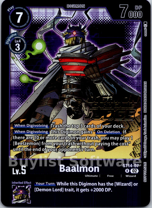 Baalmon (Judge Pack 4) [ST14-07] [Starter Deck 14: Beelzemon Advanced Deck Set] Foil