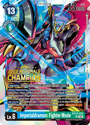 Imperialdramon: Fighter Mode (2023 Regionals Champion) [BT12-031] [Across Time] Foil