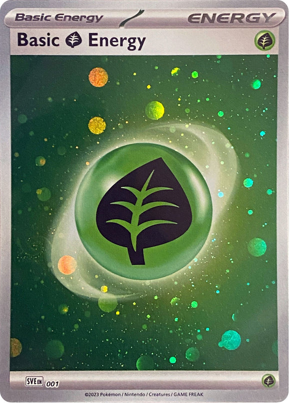 Basic Grass Energy (Cosmos Holo) [001] [Scarlet & Violet Base Set] Holofoil