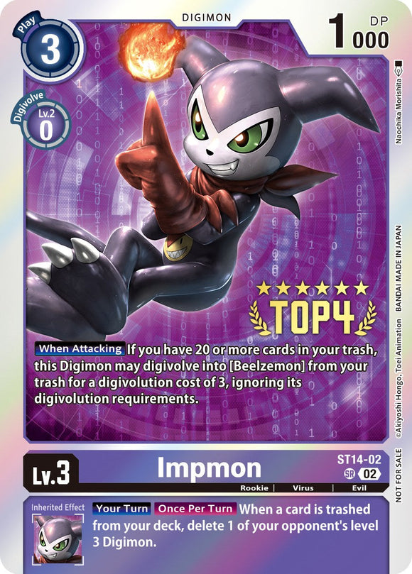 Impmon (Digimon 3-On-3 Top 4) [ST14-02 SR] [ Beelzemon Advanced Deck Set] Foil