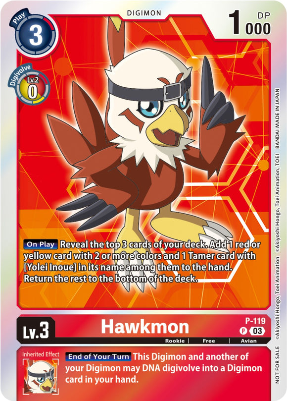 Hawkmon (Tamer Party Pack -The Beginning- Ver. 2.0) [P-119] [Digimon Promotion Cards] Foil
