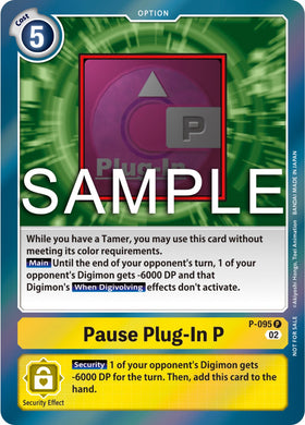 Pause Plug-In P - P-095 (3rd Anniversary Update Pack) [P-095 P] [Digimon Promotion Cards] Foil