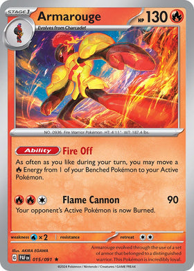 Armarouge [015/091] [Paldean Fates] Reverse Holofoil