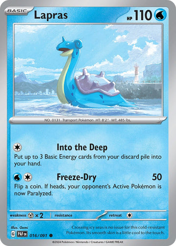 Lapras [016/091] [Paldean Fates] Reverse Holofoil