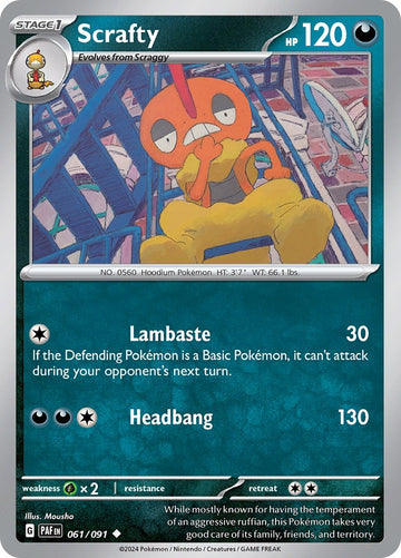 Scrafty [061/091] [Paldean Fates] Reverse Holofoil