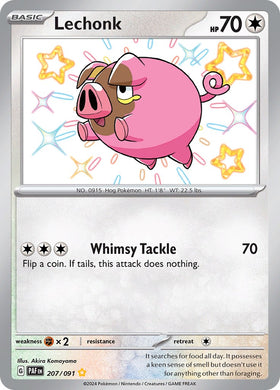 Lechonk [207/091] [Paldean Fates] Holofoil