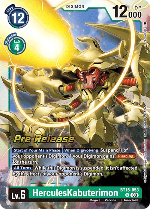HerculesKabuterimon [BT15-053] [Exceed Apocalypse Pre-Release Cards] Foil