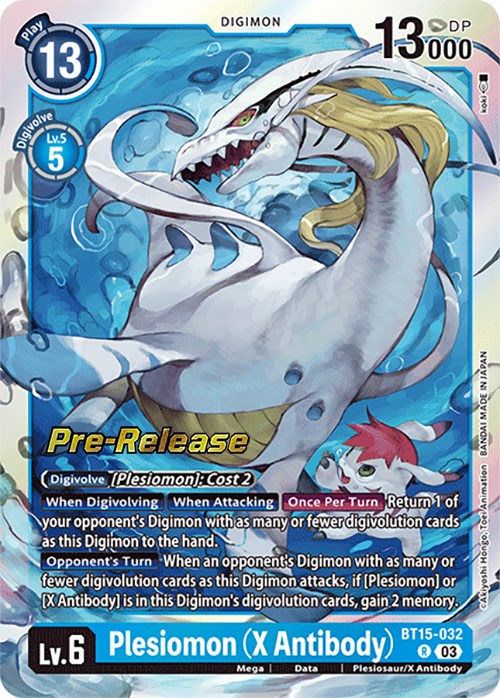 Plesiomon (X Antibody) [BT15-032] [Exceed Apocalypse Pre-Release Cards] Foil