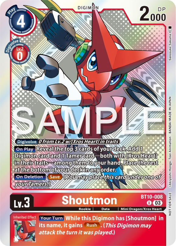 Shoutmon (Exceed Apocalypse Pre-Release Winner) [BT10-008] [Exceed Apocalypse Pre-Release Cards] Foil