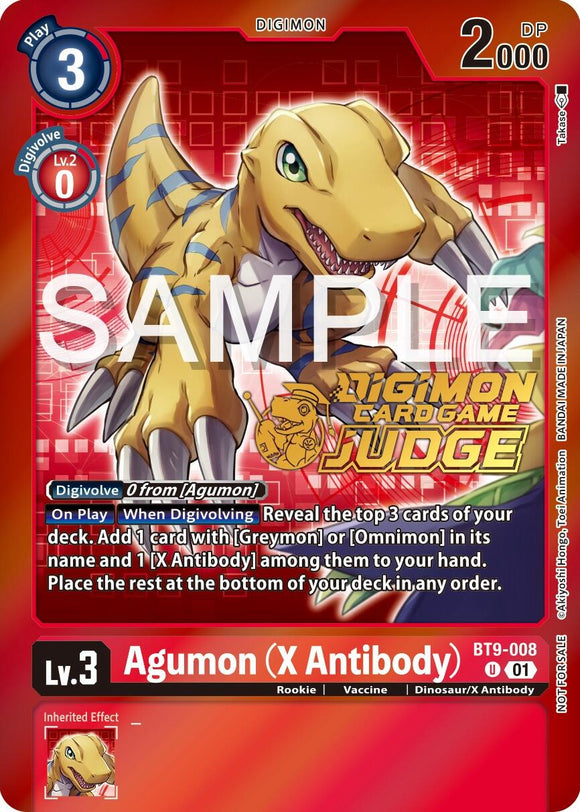 Agumon (X Antibody) (Judge Pack 5) [BT9-008 U] [X Record] Foil